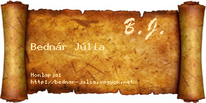 Bednár Júlia névjegykártya